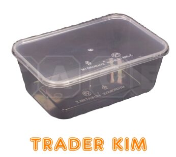 TAGE T1000 1000ml Rectangular Disposable Plastic Food Container [ 5x50sets ]